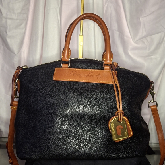 Dooney & Bourke Handbags - Vintage Dooney & Bourke Leather Black and Brown Hobo Bag
